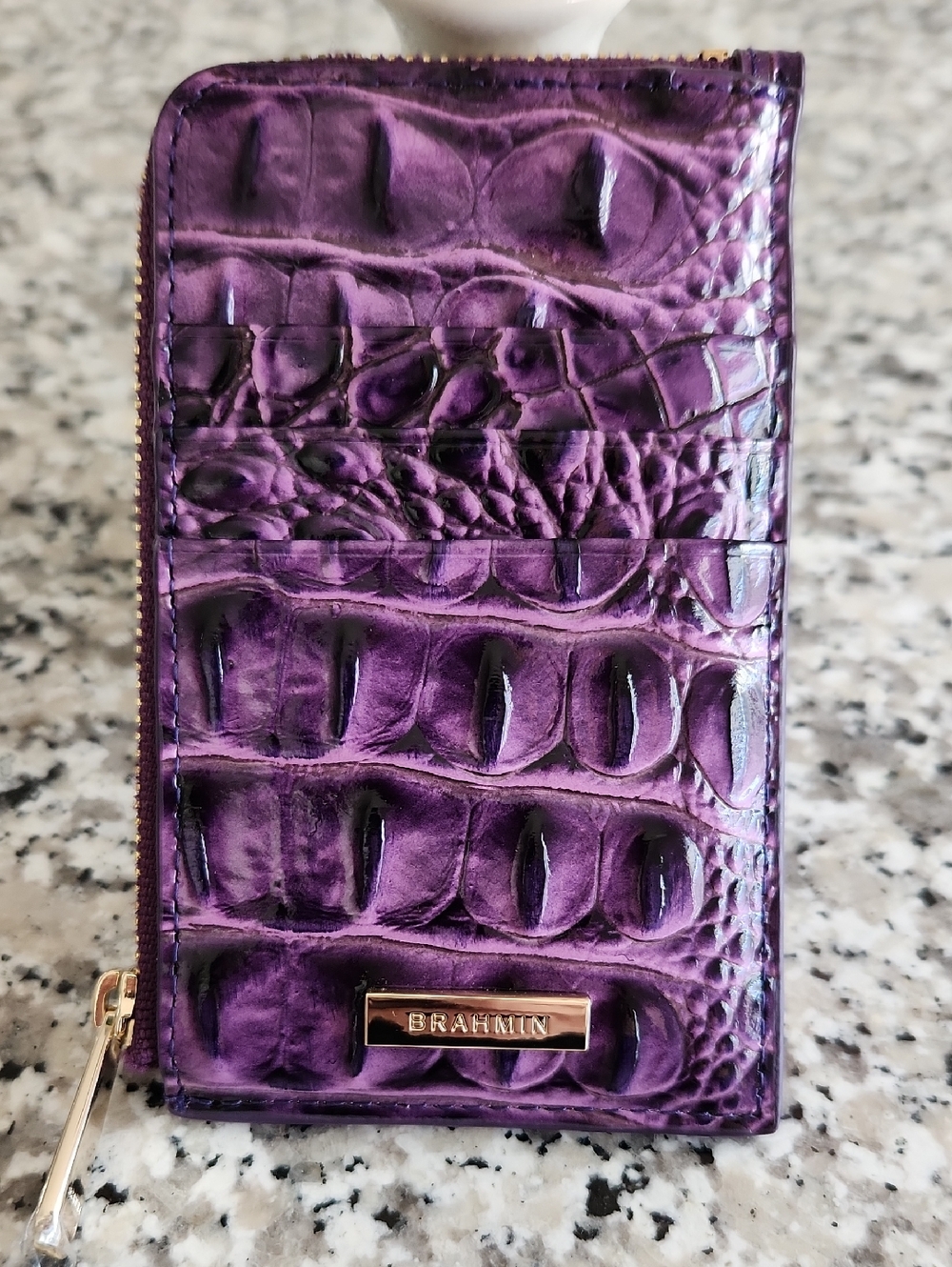 New Without Tag Brahmin Purple Melbourne Card Holder Wallet - Picture 2 of 9